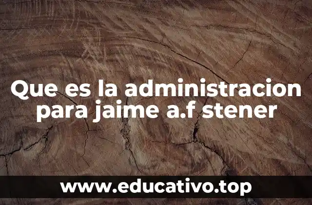 La visión holística de la administración según Stener