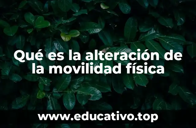 Qué es la alteración de la movilidad física