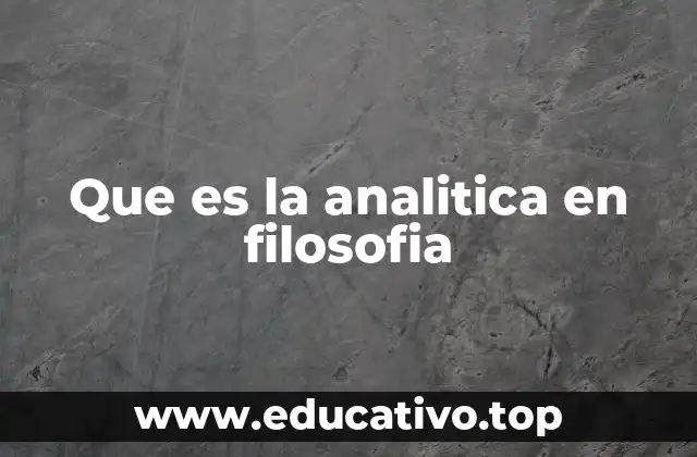 Que es la analitica en filosofia