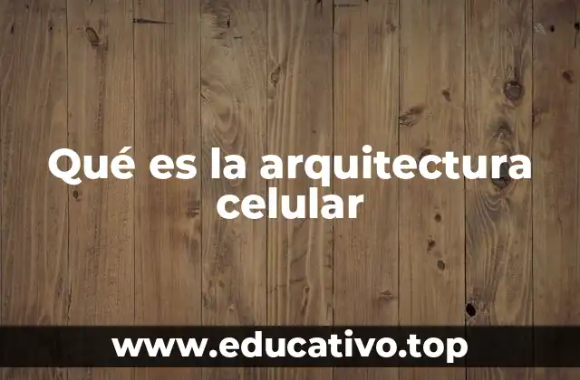 Qué es la arquitectura celular