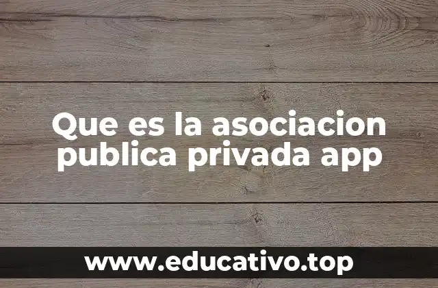 Que es la asociacion publica privada app