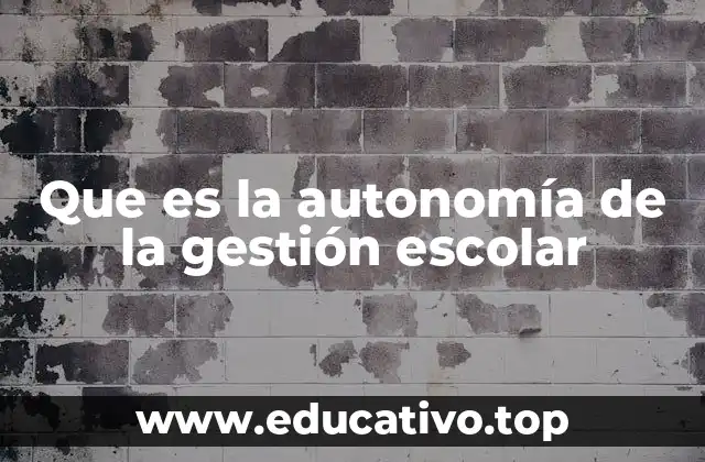 Que es la autonomía de la gestión escolar