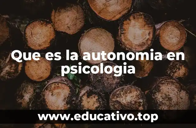 Que es la autonomia en psicologia