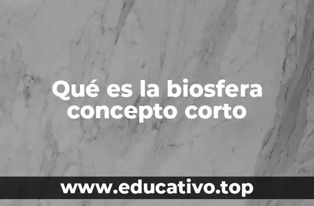 Qué es la biosfera concepto corto