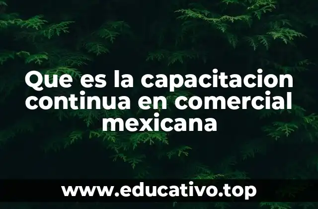 Que es la capacitacion continua en comercial mexicana