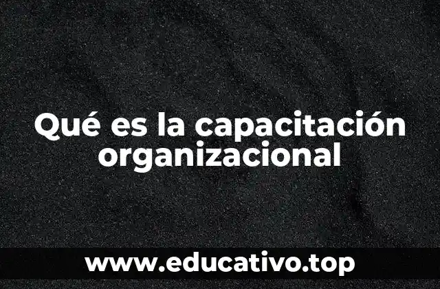 Qué es la capacitación organizacional