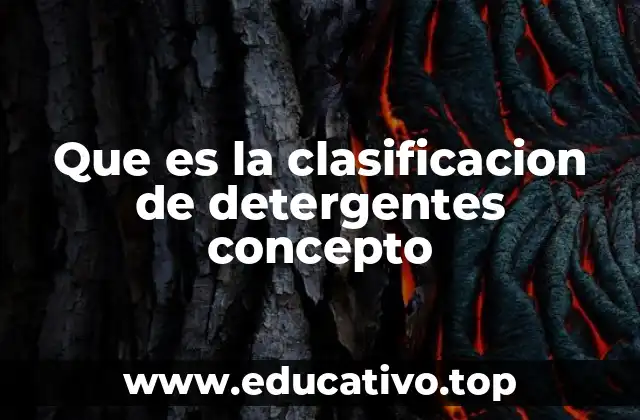 Que es la clasificacion de detergentes concepto