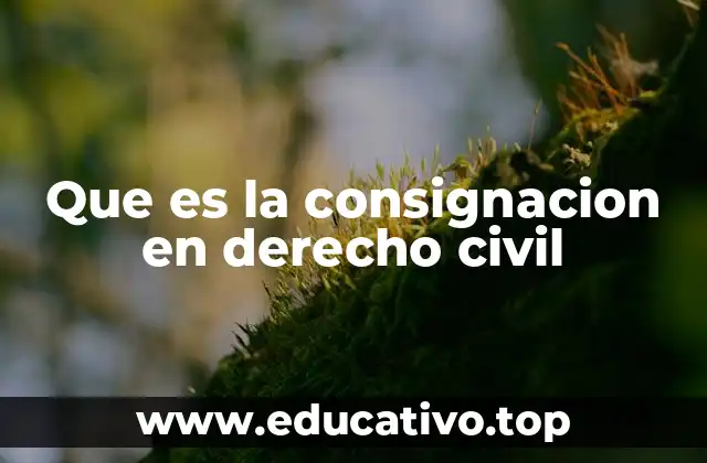 Que es la consignacion en derecho civil