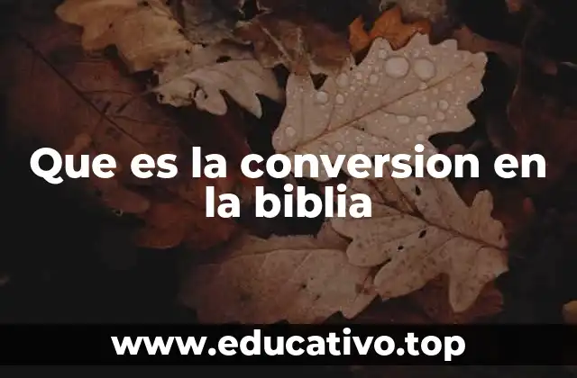 Que es la conversion en la biblia