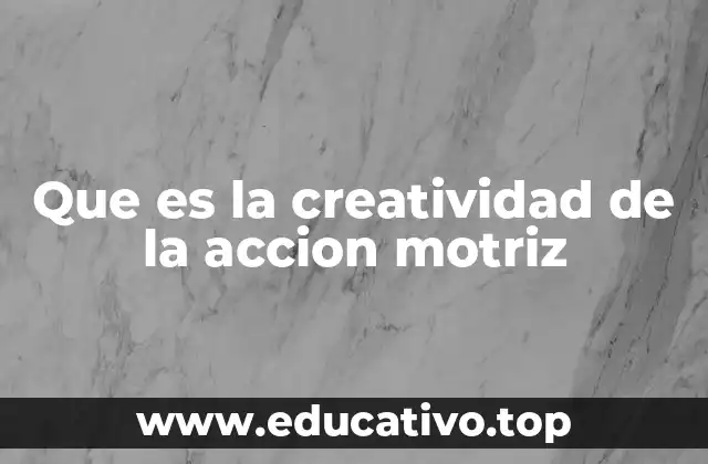 Que es la creatividad de la accion motriz