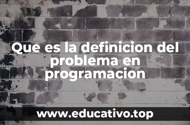 Que es la definicion del problema en programacion