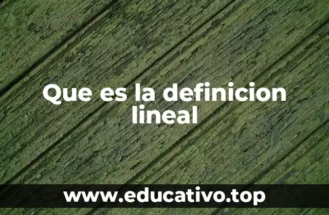 Que es la definicion lineal