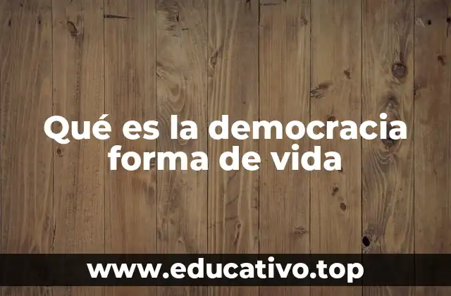 Qué es la democracia forma de vida