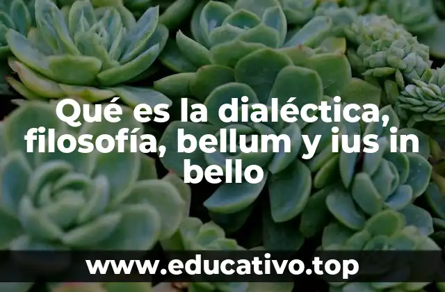 Qué es la dialéctica, filosofía, bellum y ius in bello