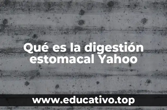 Qué es la digestión estomacal Yahoo