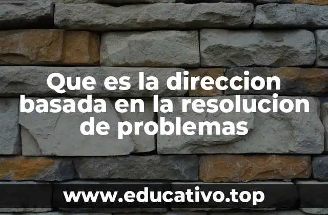 Que es la direccion basada en la resolucion de problemas