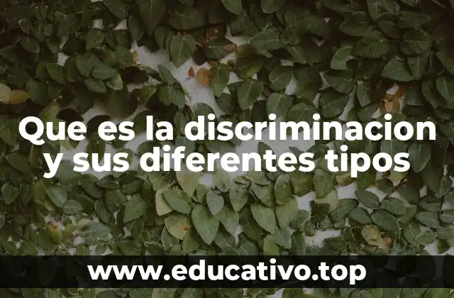 Que es la discriminacion y sus diferentes tipos