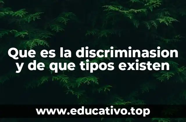 Que es la discriminasion y de que tipos existen