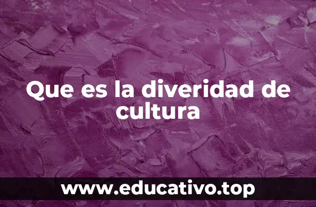 Que es la diveridad de cultura