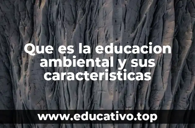Que es la educacion ambiental y sus caracteristicas