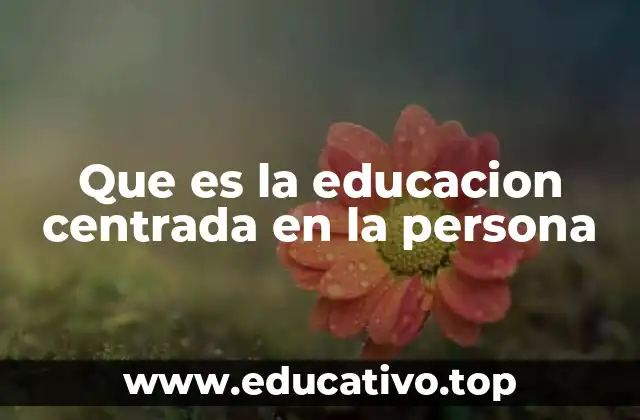 Que es la educacion centrada en la persona