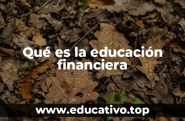 Qué es la educación financiera