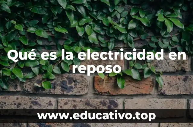 Qué es la electricidad en reposo