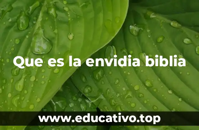 Que es la envidia biblia