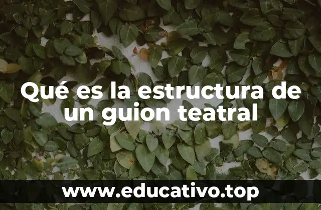 Qué es la estructura de un guion teatral