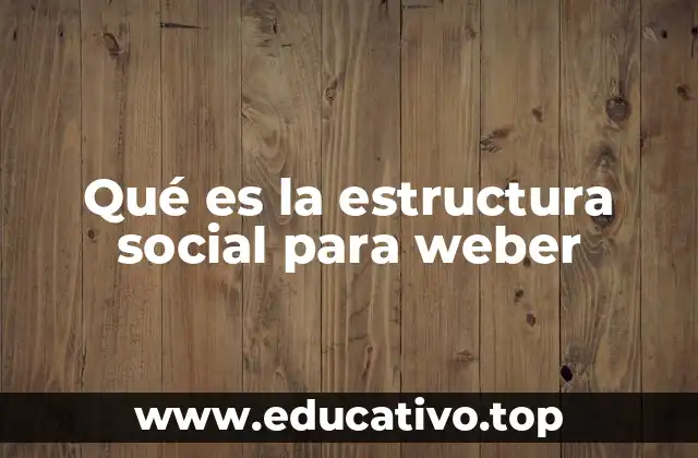 Qué es la estructura social para weber