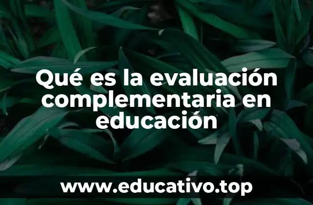 Qué es la evaluación complementaria en educación