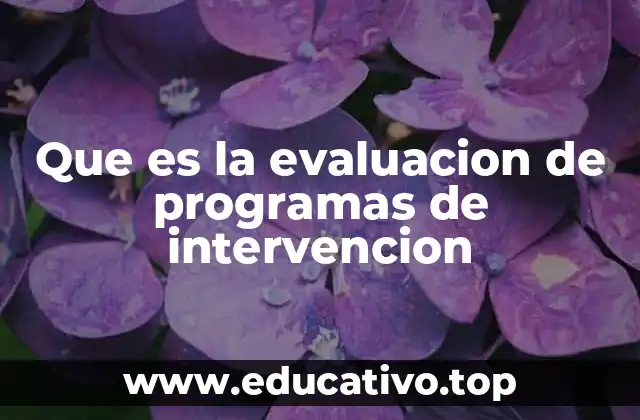 Que es la evaluacion de programas de intervencion