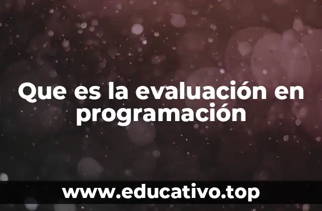 Que es la evaluación en programación