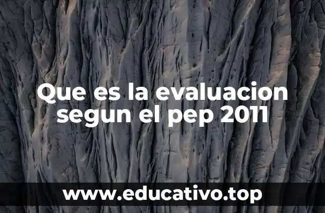Que es la evaluacion segun el pep 2011