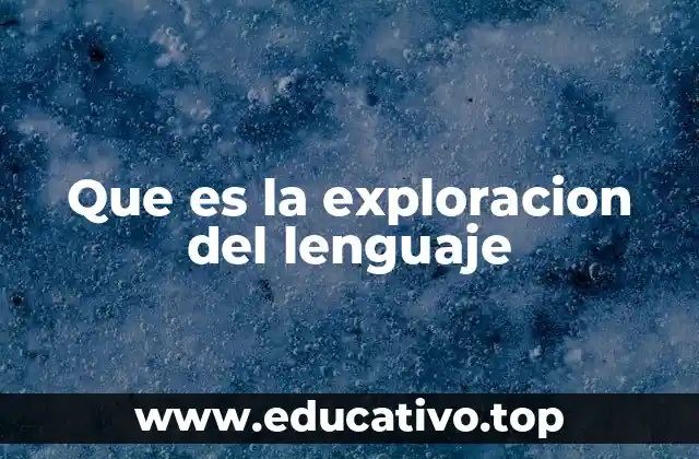 Que es la exploracion del lenguaje
