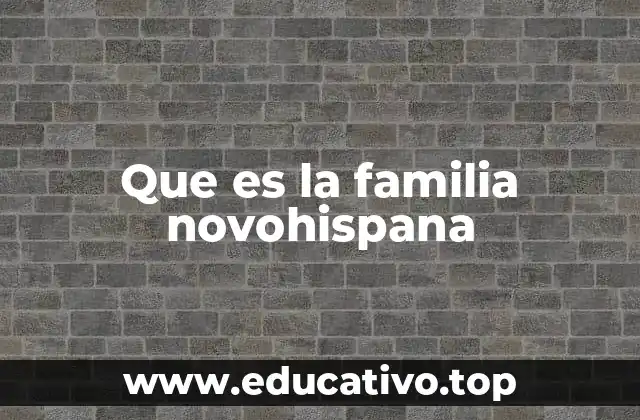 Que es la familia novohispana
