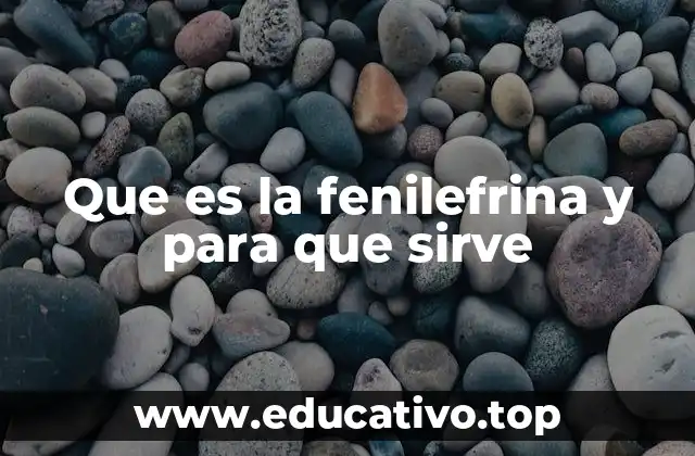 Que es la fenilefrina y para que sirve