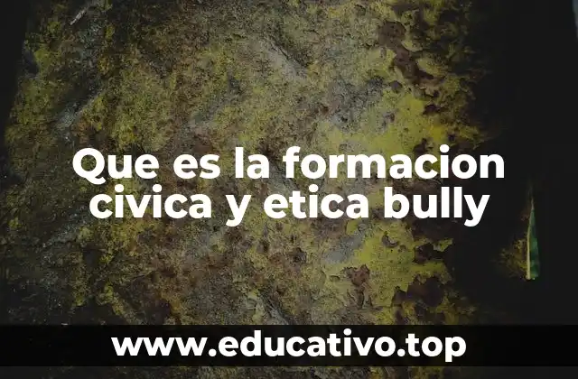 Que es la formacion civica y etica bully