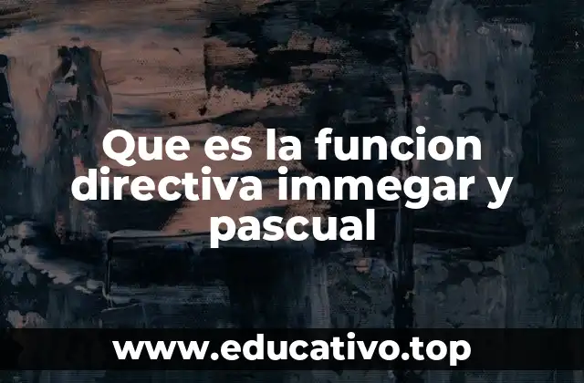 Que es la funcion directiva immegar y pascual
