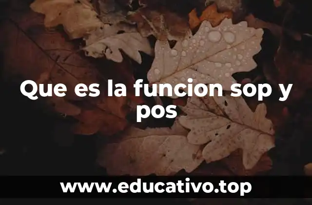Que es la funcion sop y pos