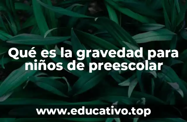 Qué es la gravedad para niños de preescolar
