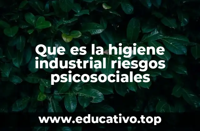 Que es la higiene industrial riesgos psicosociales