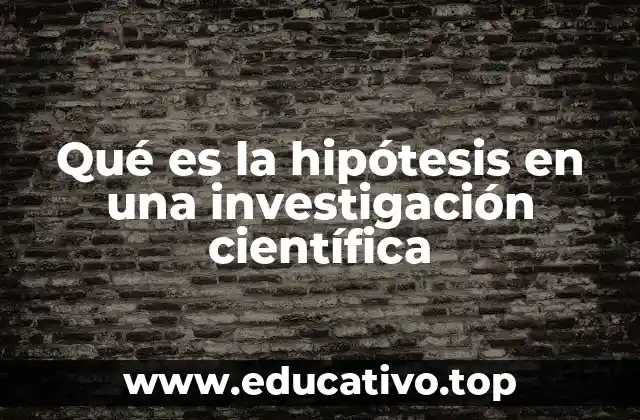 Qué es la hipótesis en una investigación científica