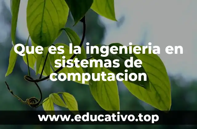Que es la ingenieria en sistemas de computacion
