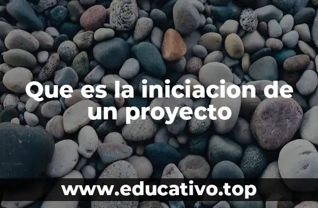 Que es la iniciacion de un proyecto