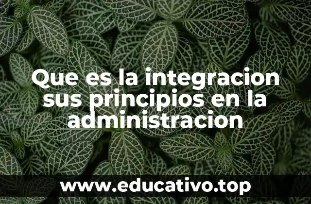 Que es la integracion sus principios en la administracion