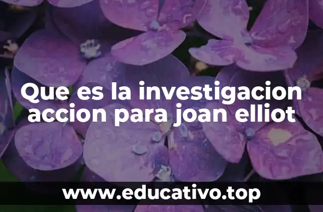 Que es la investigacion accion para joan elliot