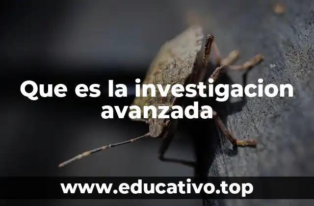 Que es la investigacion avanzada