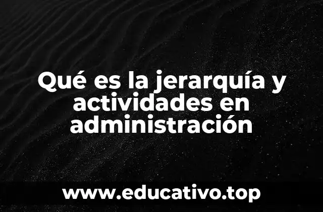 Qué es la jerarquía y actividades en administración