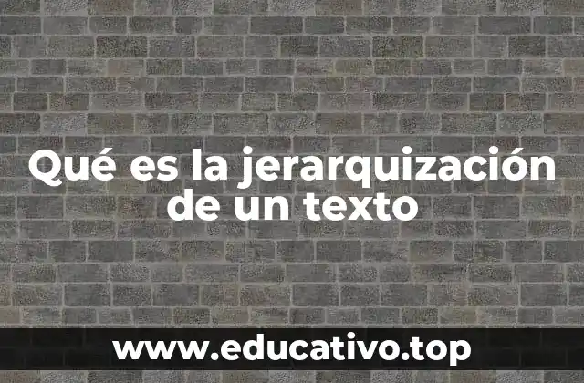 Qué es la jerarquización de un texto